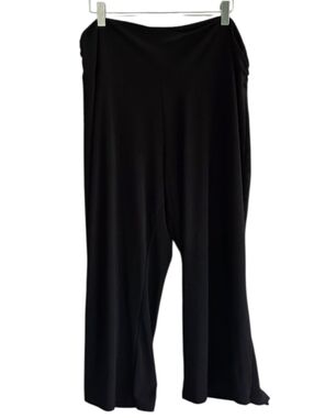 Vintage Y2K Gaucho Pant Susan Lawrence Woman 1X Black Wide-Leg Cropped Pants